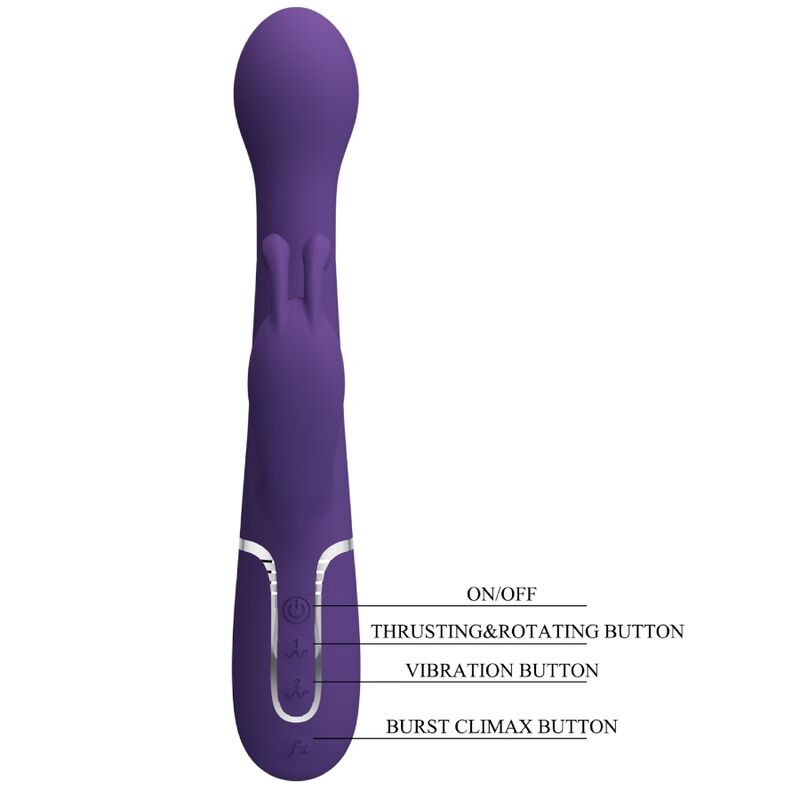 PRETTY LOVE - DEJON VIBRADOR COELHO 3 EM 1 MULTIFUNO ROXO