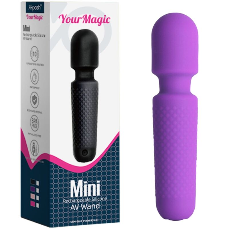 ARMONY - YOUR MAGIC MASSAGER E VIBRADOR RECARREGÁVEL 10 VIBRAÇÕES VARINHA PONTOS ROXO