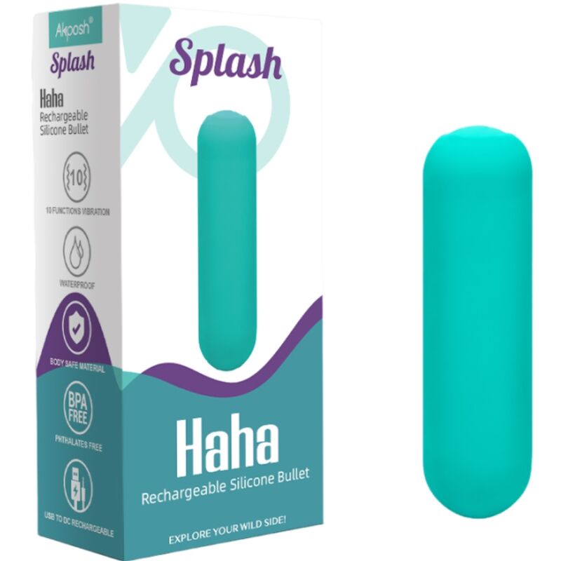 ARMONY - SPLASH HAHA VIBRADOR BALA SILICONE 10 VIBRAÇÕES 75 X 19 CM VERDE