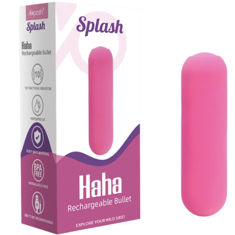 ARMONY - SPLASH HAHA VIBRADOR BALA SILICONE 10 VIBRAÇÕES 75 X 19 CM ROSA