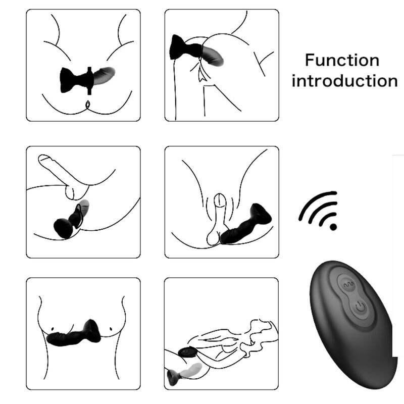 ARMONY - EXTREME A BLOOM ROSE VIBRATOR AND BLACK BUTT PLUG REMOTE CONTROL