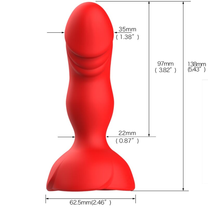 ARMONY - EXTREME A BLOOM ROSE VIBRATOR AND RED REMOTE CONTROL ANAL PLUG