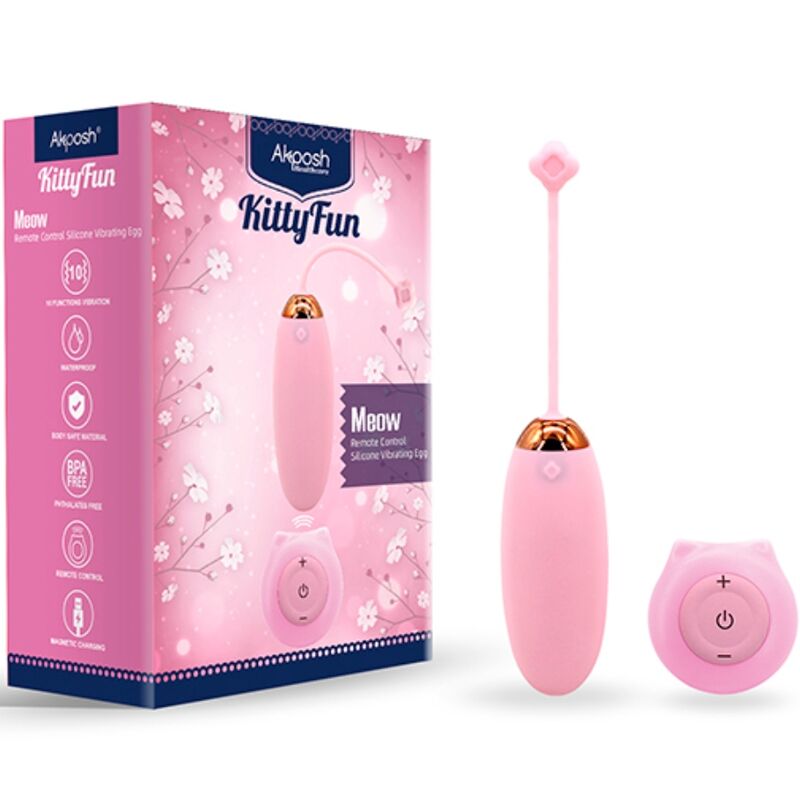 ARMONY - KITTY FUN EGG VIBRADOR CONTROLE REMOTO 10 VIBRAÇÕES ROSA