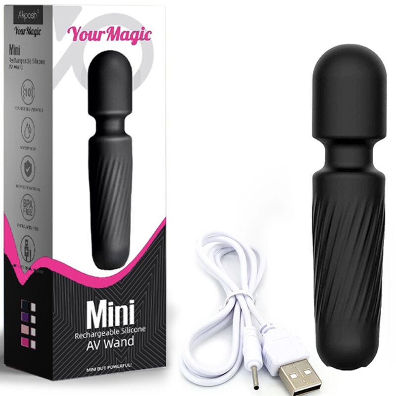 ARMONY - YOUR MAGIC MASSAGER E VIBRADOR RECARREGÁVEL 10 VIBRAÇÕES PRETO