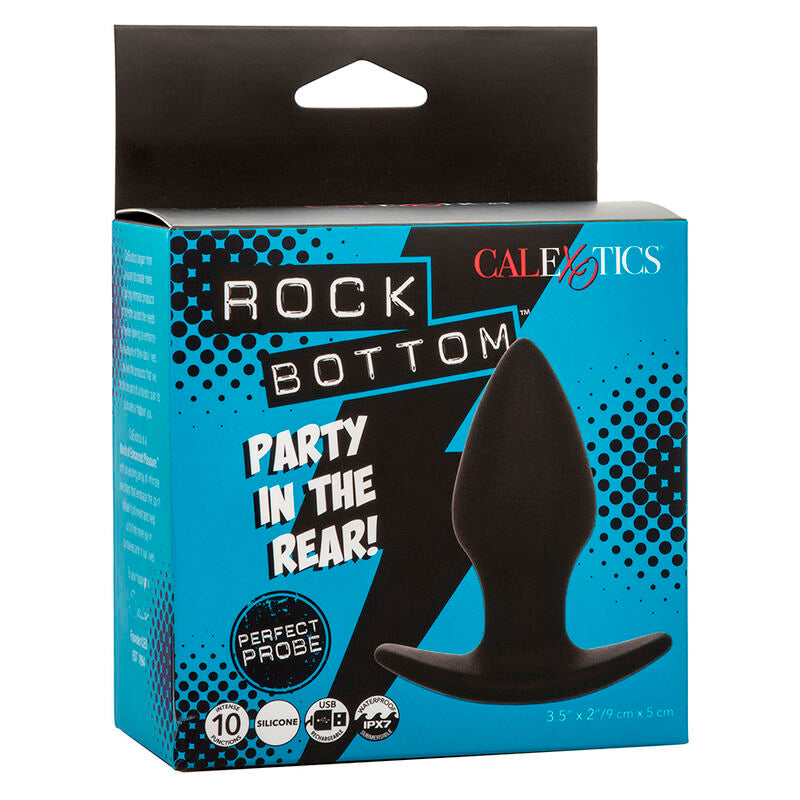 CALEXOTICS - ROCK BOTTOM PLUG ANAL PERFEITO 10 VIBRAÇÕES SILICONE PRETO