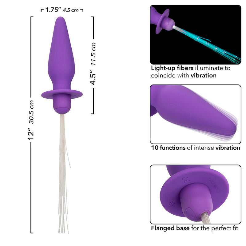 CALEXOTICS - SOUTHERN LIGHTS LIGHT UP ANAL PLUG 10 VIBRAÇÕES SILICONE ROXO