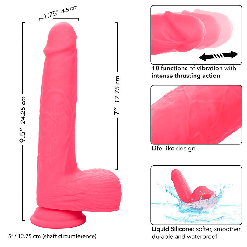 CALEXOTICS - STUDS VIBRADOR REALISTA 10 VIBRAÇÕES ROSA