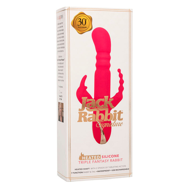 CALEXOTICS - JACK FANTASY VIBRADOR TRIPLO AQUECIDO COELHO ROSA