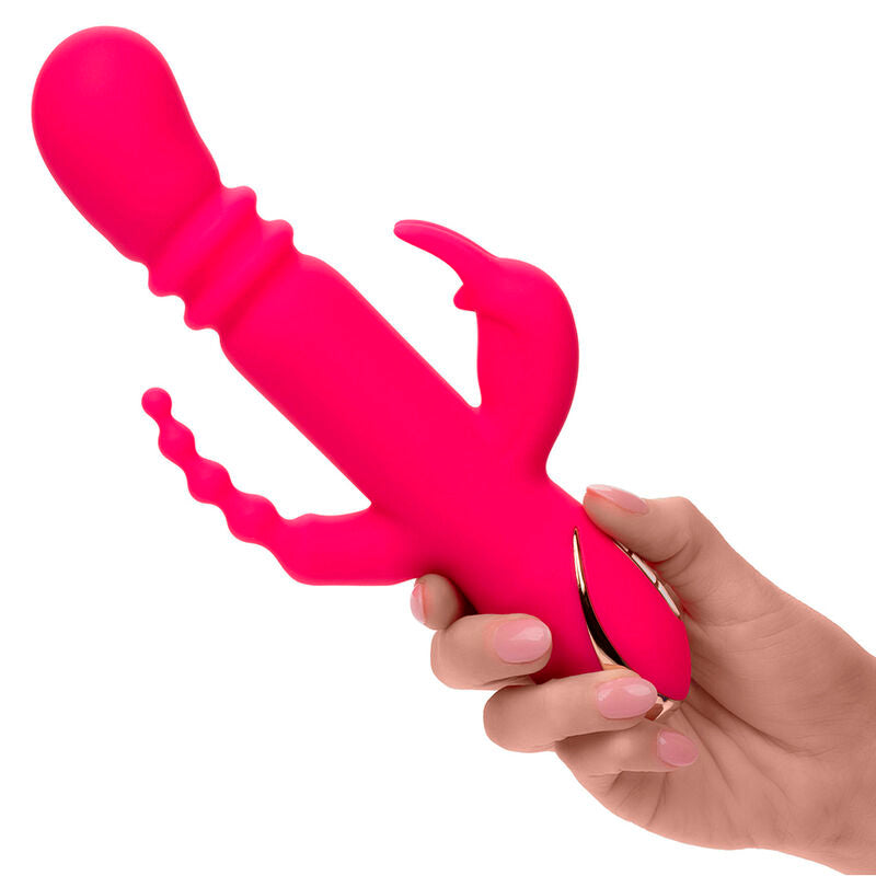 CALEXOTICS - JACK FANTASY VIBRADOR TRIPLO AQUECIDO COELHO ROSA