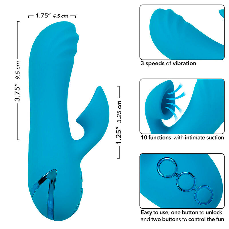 CALEXOTICS - SUNSET BEACH SEDUCER VIBRADOR E ESTIMULADOR 10 FUNÇÕES AZUL