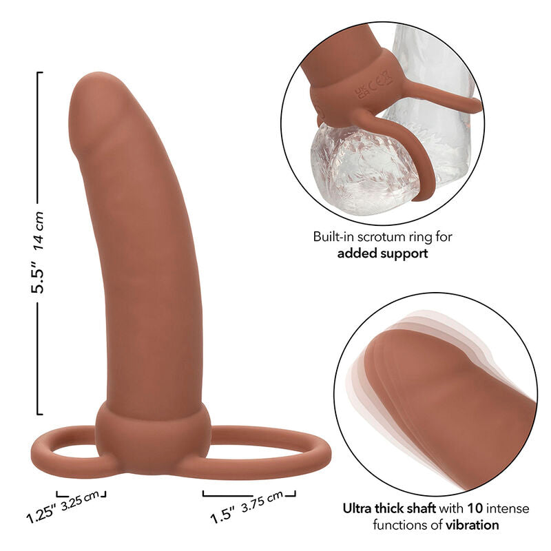 CALEXOTICS - MAXX THICK DUAL PENETRATOR 10 VIBRAÇÕES MARROM