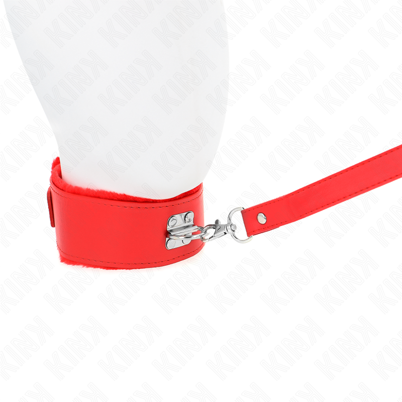 KINK - COLAR COM TRELA 116 CM COM PREGOS PRATA MODELO 4 VERMELHO AJUSTÁVEL 40-48 CM X 6 CM