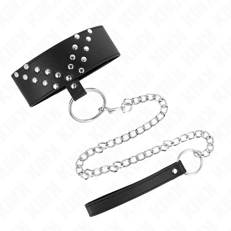 KINK - 65 CM NECKLACE WITH BELT WITH ADJUSTABLE V RIVET 36-43 CM X 5 CM