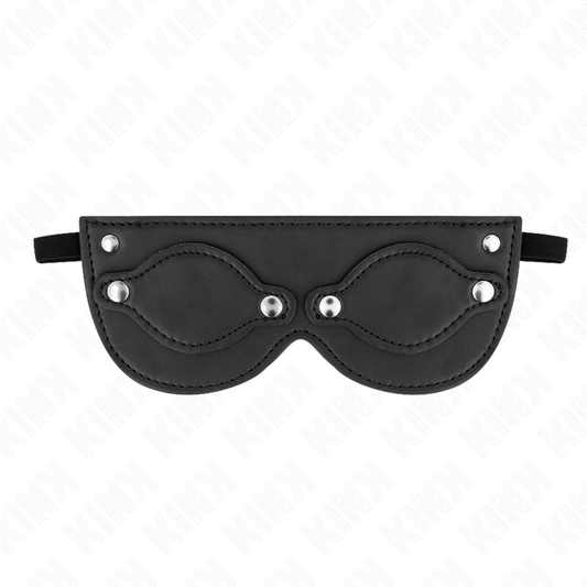 KINK - LEATHER MASK WITH DETACHABLE EYE COVERS 22 x 9 CM