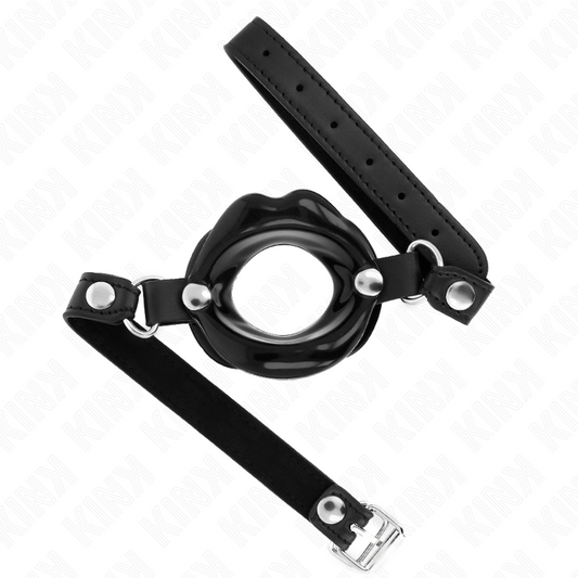 KINK - LIP GAG 8 CM WITH BLACK LEATHER STRAP 63 x 2 CM ADJUSTABLE 39-58 CM