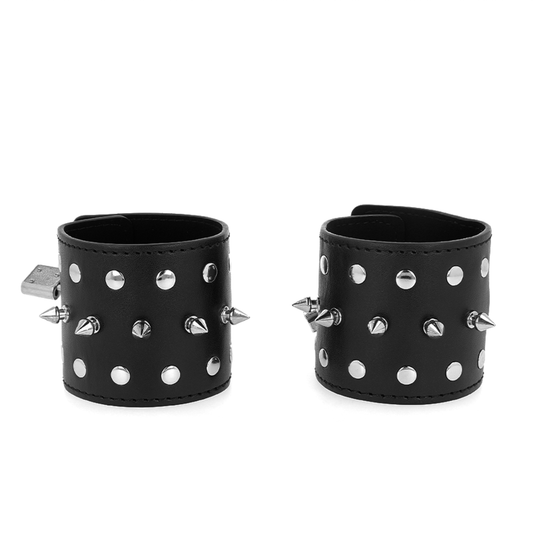 KINK - PUNK WRIST RESTRAINTS WITH DOTS 25 X 6 CM