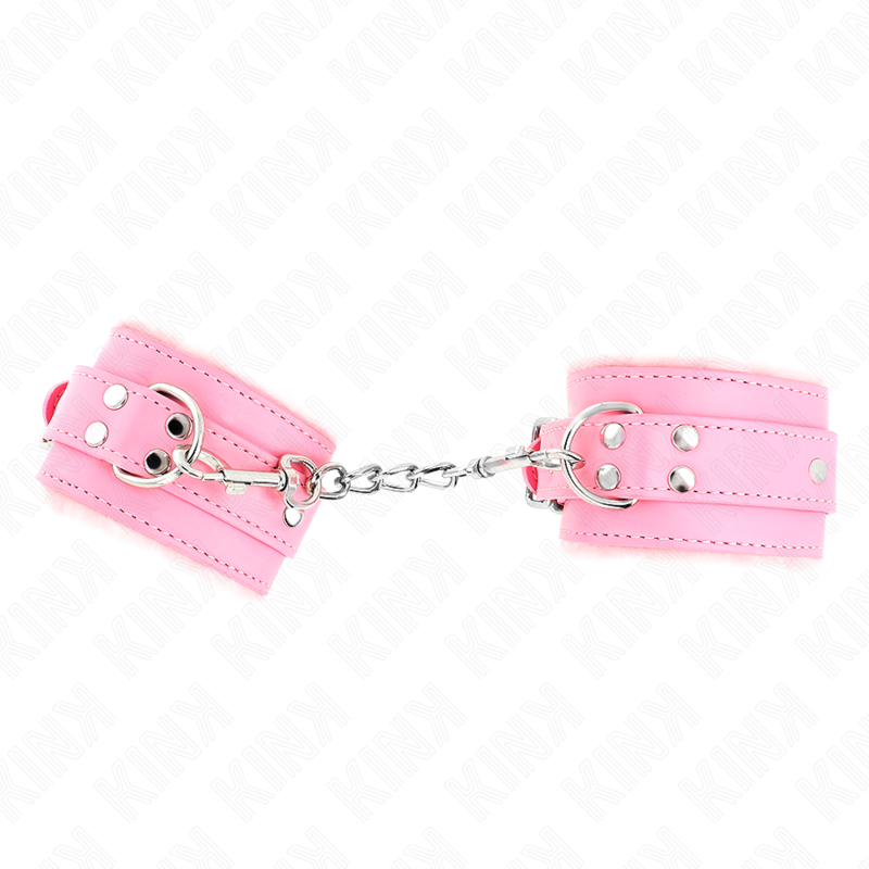 KINK - PULSO FORRO DE PELE ROSA COM CINTO ROSA AJUSTÁVEL 17-29 CM X 6 CM