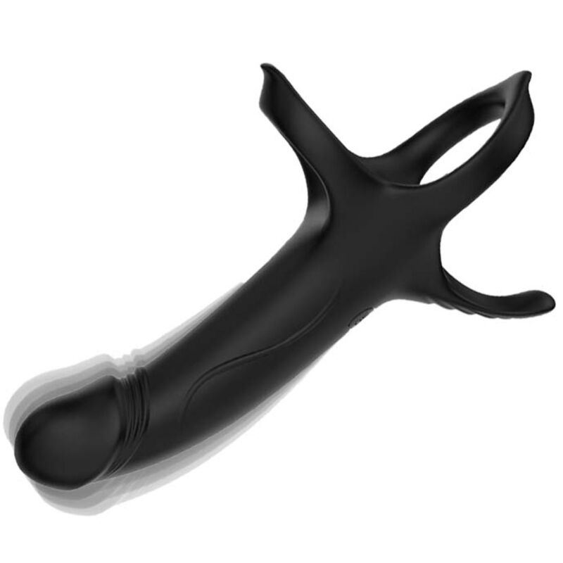 ARMONY - DILDO COM ANEL E VIBRADOR PRETO