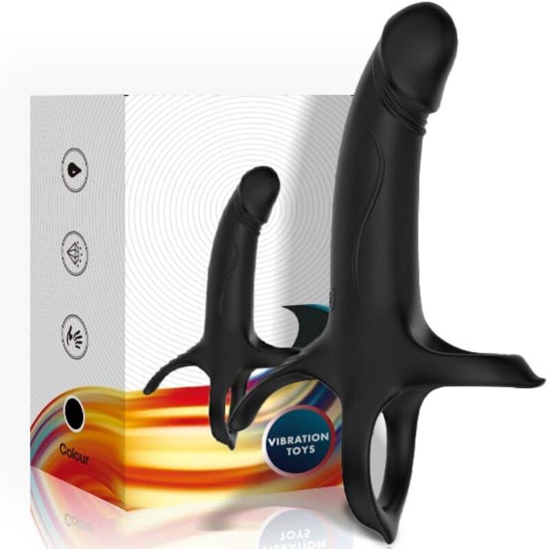 ARMONY - DILDO COM ANEL E VIBRADOR PRETO