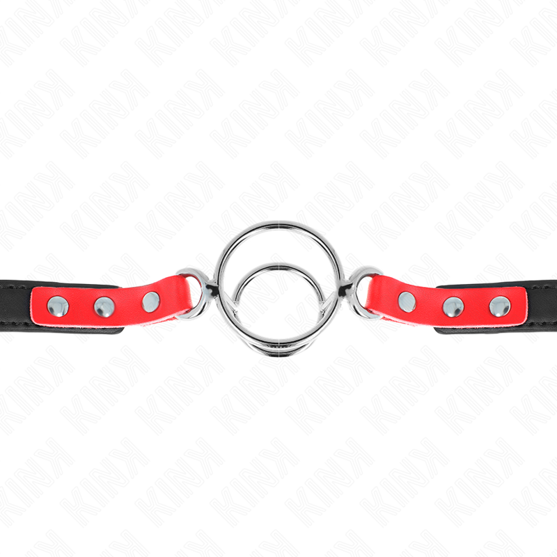 KINK - KNEBEL MIT MEHREREN O-RINGEN 4 / 4,8 CM ROT 38 X 56 CM