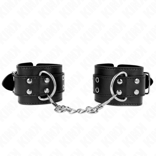 KINK - BLACK ADJUSTABLE DOUBLE BUCKLE CUFFS 19-26 CM