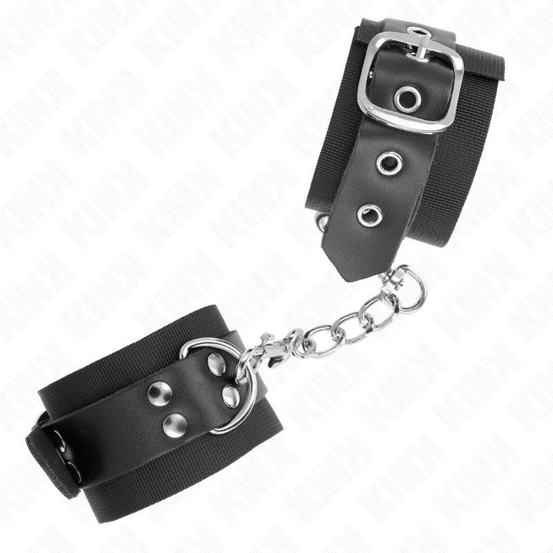 KINK - SCHWARZE NYLON-ARMBÄNDER MIT VERSTELLBAREM SCHWARZEN LEDERGÜRTEL 19-29 CM X 5,1 CM