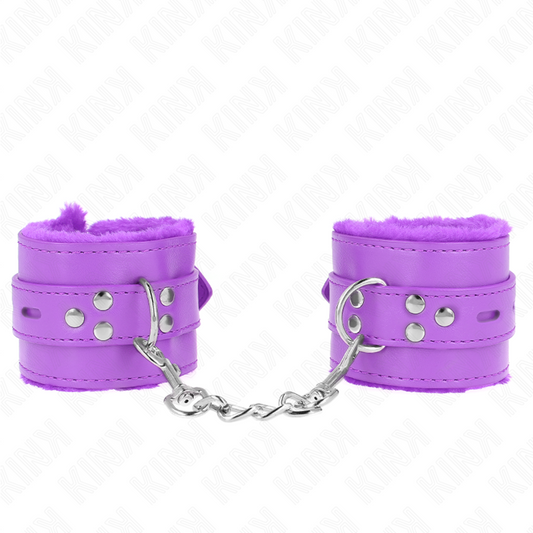 KINK - PULSO FORRO DE PELE COM FUROS QUADRADOS ROXO E CINTO ROXO AJUSTÁVEL 17-29 CM X 6 CM