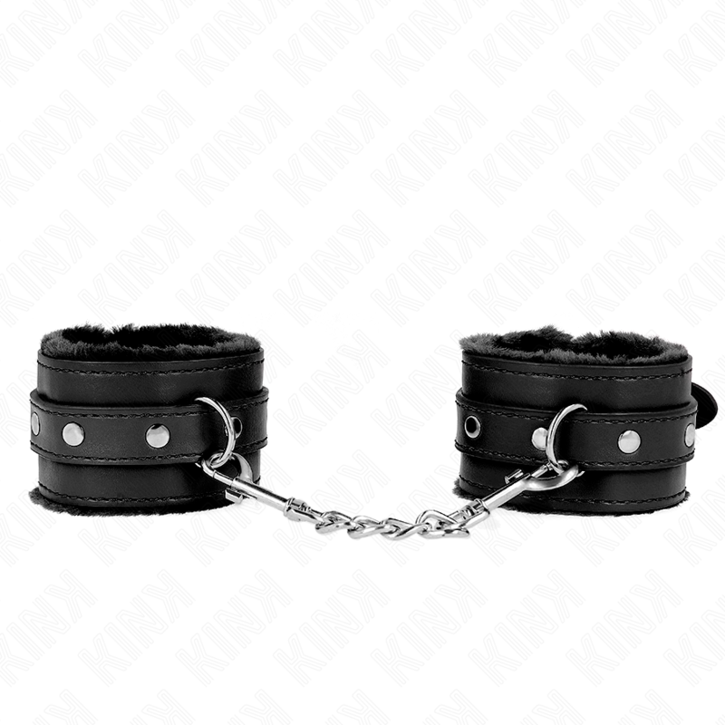 KINK - PULSO PREMIUM FORRO DE PELE PRETO COM CINTO PRETO AJUSTÁVEL 17-29 CM X 6 CM