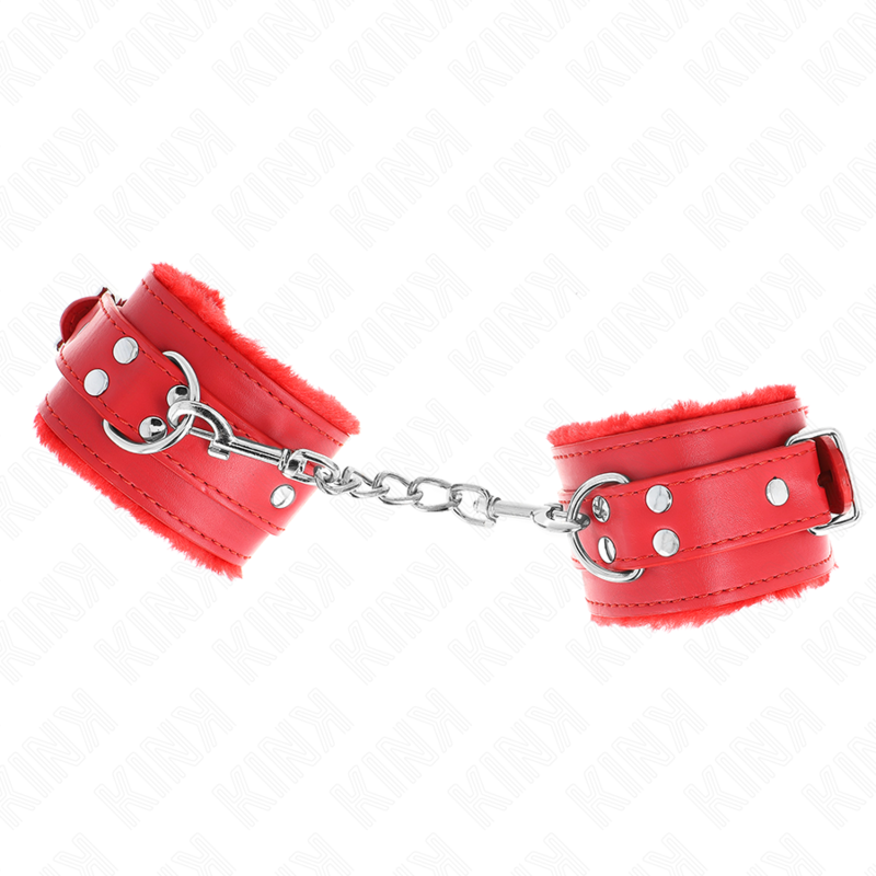 KINK - ROTES LEDERFUTTER-HANDGELENK MIT VERSTELLBAREM ROTEN GÜRTEL 17-29 CM X 6 CM