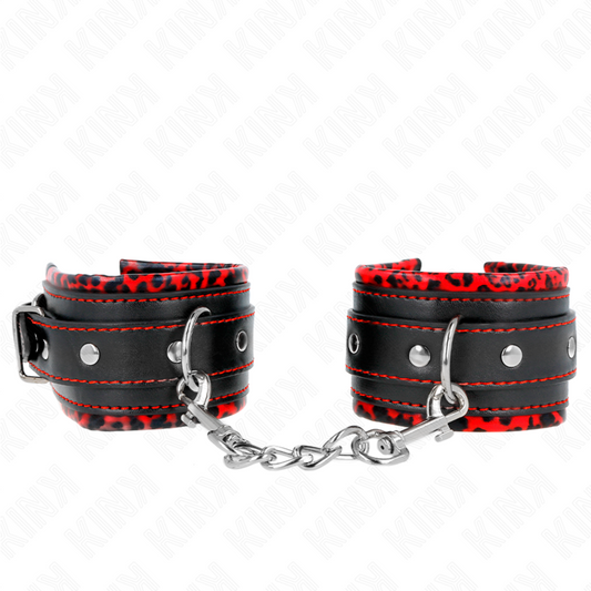 KINK - RED/BLACK LEATHER LINING WRIST ADJUSTABLE 17-29 CM X 6 CM