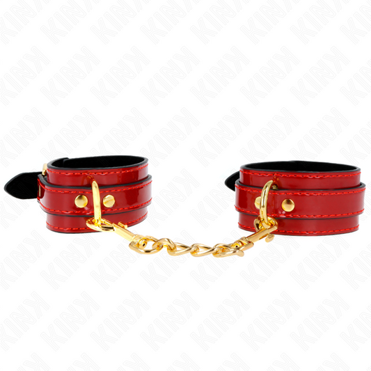 KINK - JOANNA ANGEL ROT VERSTELLBARE MANSCHETTEN MIT GOLDKETTE 16,5-26 CM X 4 CM