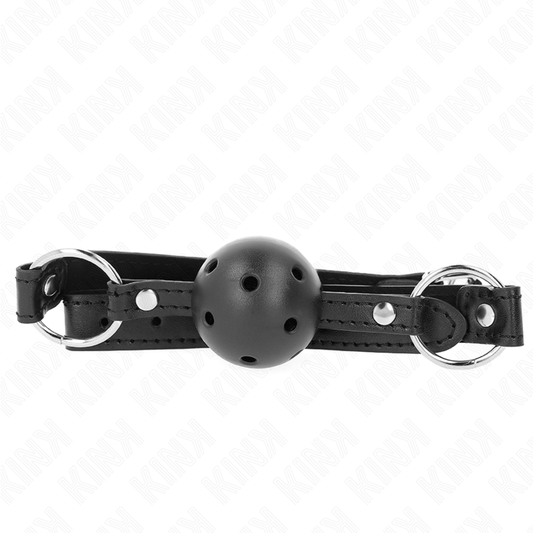 KINK - HOHL SCHWARZER BALL HART 4,5 CM GAG MODELL 1 63,5 X 2 CM