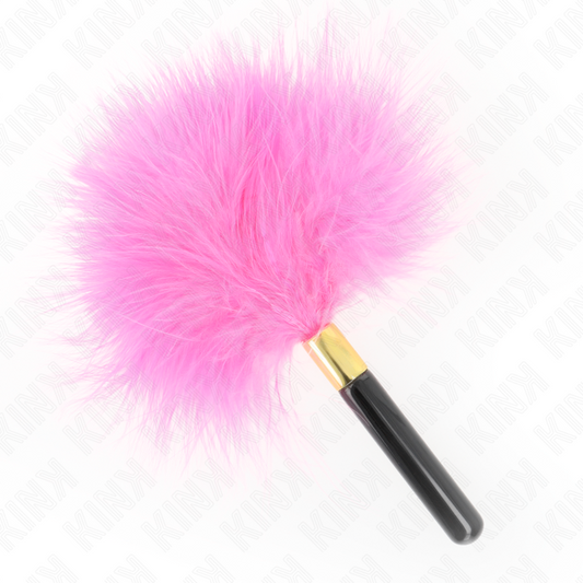 KINK - FUCHSIA GOLD METAL TICKLING FEATHERS 18 CM