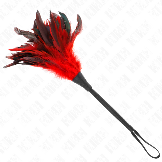 KINK - RED HORN SHAPED CHICKEN FEATHERS 36 CM