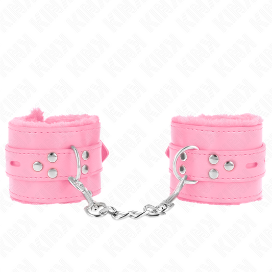 KINK - PINK SQUARE HOLES LEATHER LINING WRIST WITH ADJUSTABLE PINK BELT 17-29 CM X 6 CM