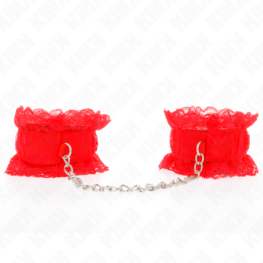 KINK - RED LACE ELASTIC CUFFS