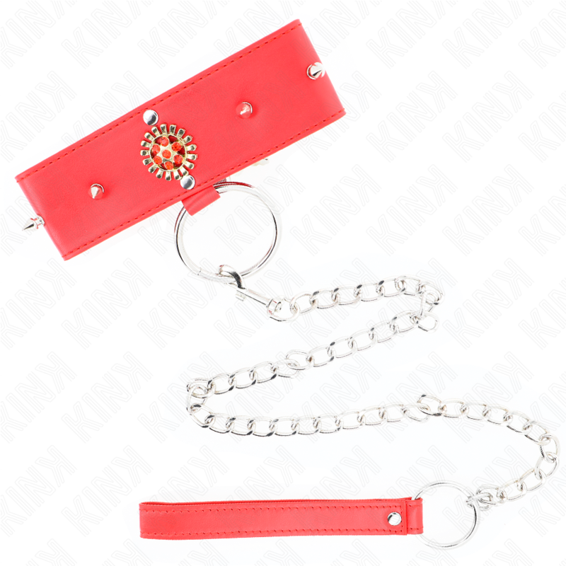 KINK - RED DIAMOND NECKLACE WITH 65 CM ADJUSTABLE BELT 35-51 CM X 7 CM