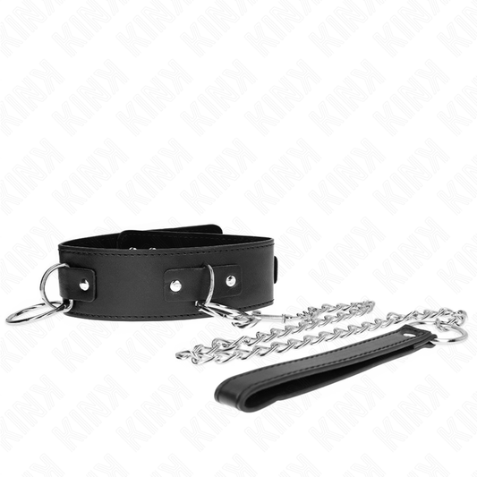 KINK - COLLAR WITH LEASH 65 CM 3 RINGS MODEL 2 ADJUSTABLE 36-43 CM X 5 CM