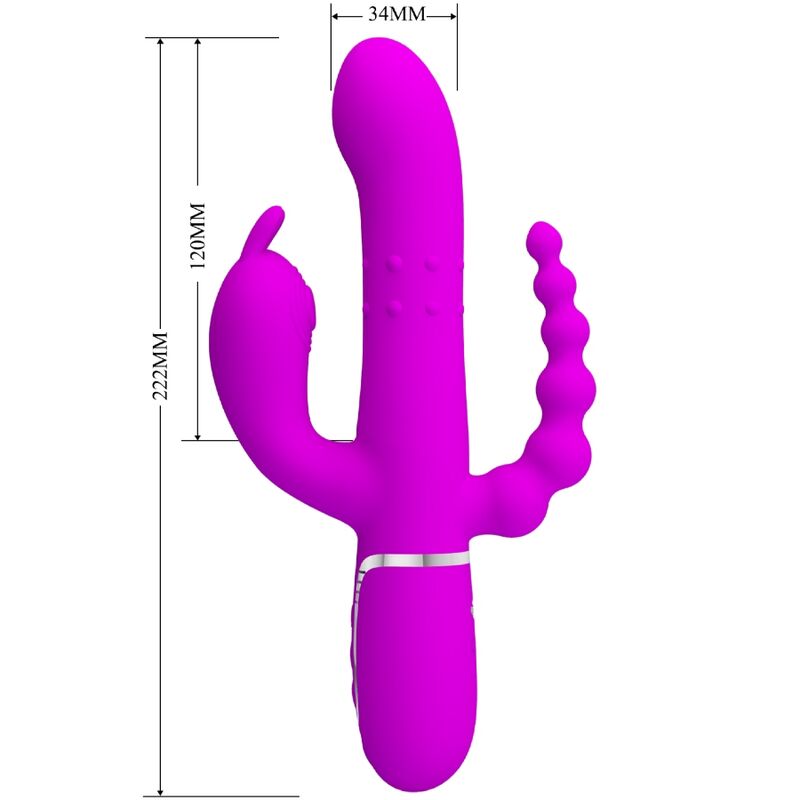 PRETTY LOVE - CAMMY VIBRADOR TRIPLO MULTIFUNCIONAL 4 EM 1 ROSA