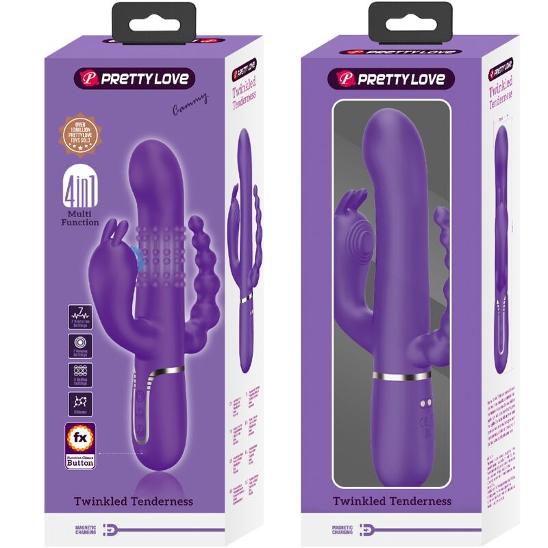 PRETTY LOVE - CAMMY TRIPLO VIBRADOR MULTIFUNÇÃO 4 EM 1 ROXO