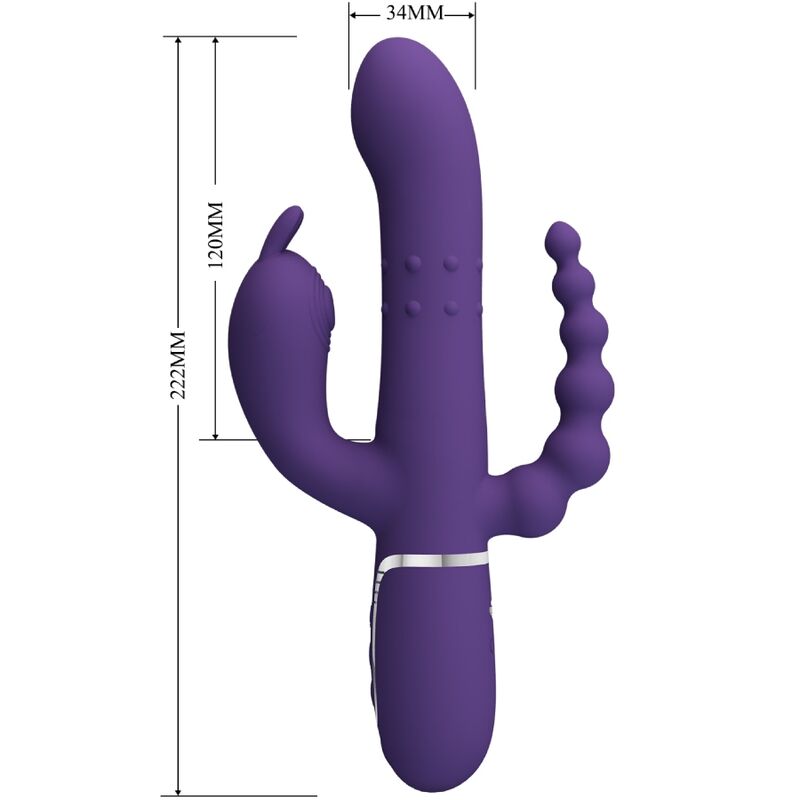 PRETTY LOVE - CAMMY TRIPLO VIBRADOR MULTIFUNÇÃO 4 EM 1 ROXO