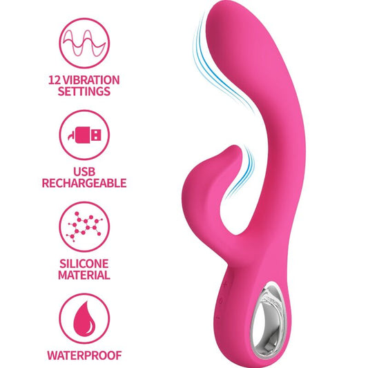 PRETTY LOVE - FRITZ RABBIT VIBRADOR 12 VIBRAÇÕES ROSA