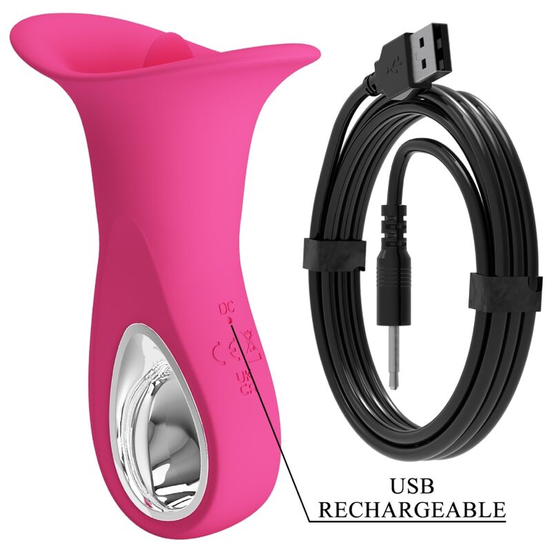 PRETTY LOVE - CLYDE VIBRADOR ORAL LÍNGUA VIBRANTE 12 VIBRAÇÕES ROSA