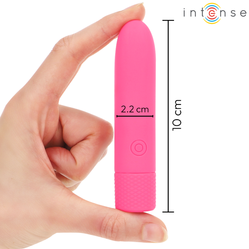 INTENSE - SYMONE  USB RECARREGÁVEL VIBRATÓRIA BULLET 8 VIBRAÇÕES ROSA 10 X 2,2 CM