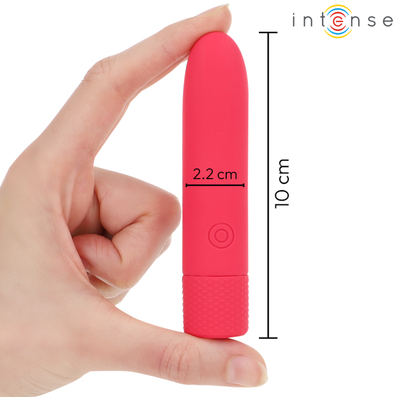 INTENSE - SYMONE USB RECARREGÁVEL VIBRATÓRIA BULLET 8 VIBRAÇÕES VERMELHO 10 X 2,2 CM