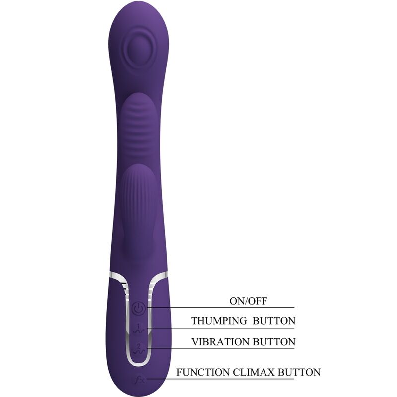 PRETTY LOVE - SHANIA TRIPLE RABBIT VIBRADOR MULTIFUNCIONAL ROXO