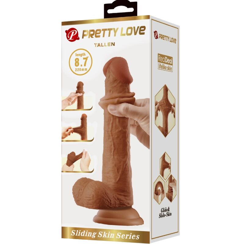 PRETTY LOVE - REALISTIC DILDO 22 CM BROWN