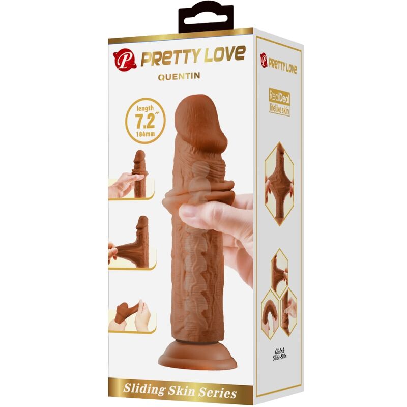 PRETTY LOVE - QUENTIN REALISTIC DILDO 18 CM BROWN