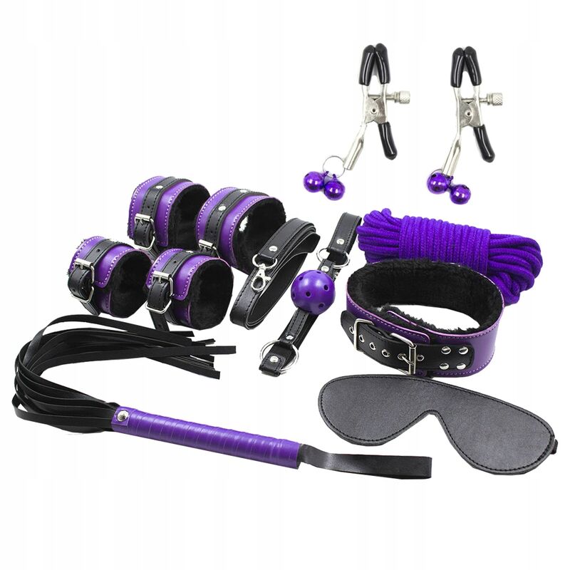 SECRETPLAY - BDSM SET 8PCS PURBLE / BLACK.