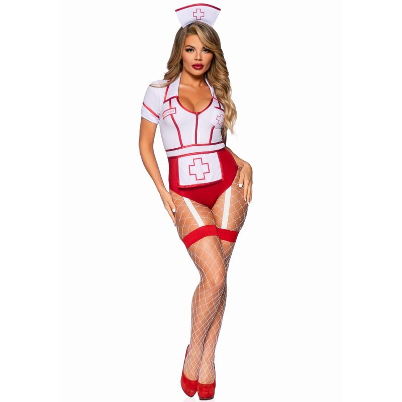 LEG AVENUE - SEXY NURSE COSTUME RED/WHITE S